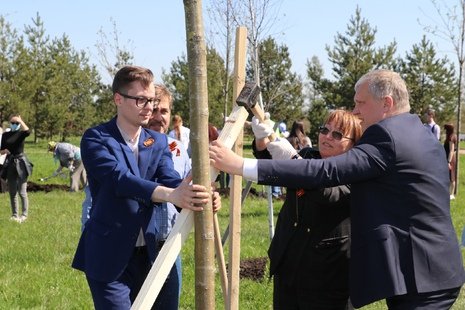 Высадили 39 деревьев в память о Героях, погибших на фронтах Великой Отечественной войны